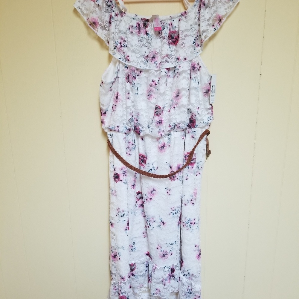 Floral Lace High Low Dress